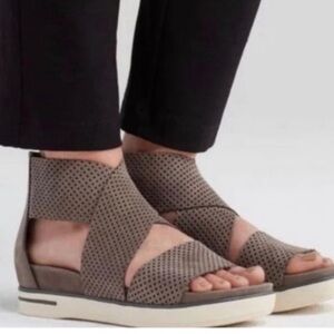 Eileen Fisher perforated nubuck suede sandal platform sport shoe